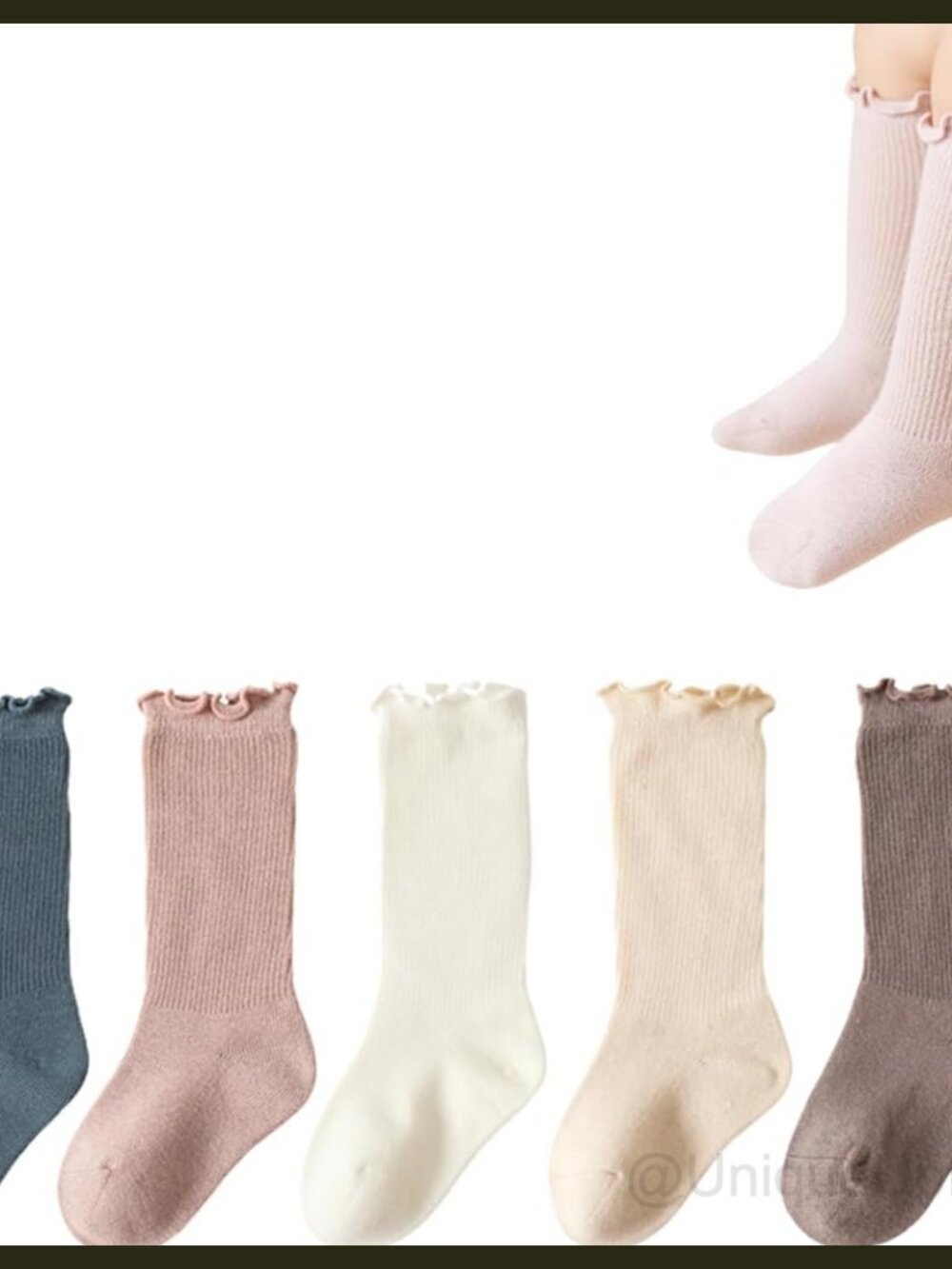 Toddler Girl Knee High Ruffle Socks Cotton Blend 5 Pairs